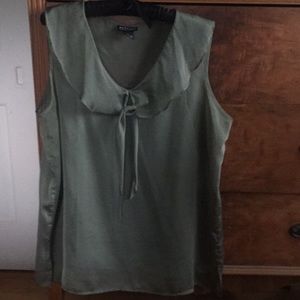 NY & Co XL light olive blouse with under cami.